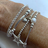 Pearl Silver Bracelet Trio