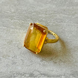 Golden Quartz Cocktail Ring