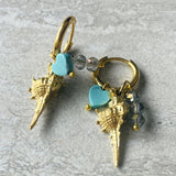 Gold shell Hoops
